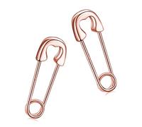 Rose Gold Plated 925 Sterling Silver Small Heart Safety Pin Earrings