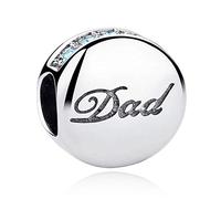 Rose Gold Plated Love Forever Mother Daughter Son Original 925 Sterling Silver Happy Family Charms for Pandora Bracelets Birthday Charms for Her (Dad Charms)