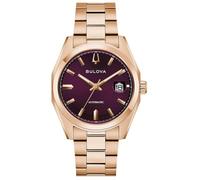 Rose Gold Plated Purple Dial Bulova Mens Surveyor Watch