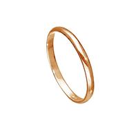 Rose Gold Plated Sterling Silver 2mm D Shaped Wedding Band Ring Size P