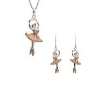 Rose Gold Plated Sterling Silver Ballerina Two Piece Set