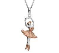 Rose Gold Plated Sterling Silver Plated Ballerina Necklace - Option1 Value Silver