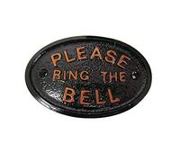ROSE GOLD PLEASE RING THE BELL FRONT DOOR WALL PLAQUE IN BLACK