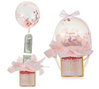Rose Gold Pull Money Balloon Box, Birthday Cash Surprise Kit with Balloons & Ribbon, Funny Pull Cash Surprise Kit for Women & Men, Surprises Money Gift Box for Birthday Party Supplies