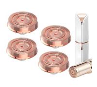 Rose Gold Replacement Heads for Facial Hair Removal Tool - 20.5mm Double Ring Shaver Head Compatible with Generation 1, 4-Pack, Skin-Friendly, Easy Installation, 18K Gold-Plated for Gentle Hair Remova