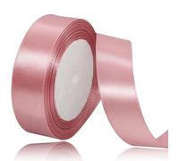 Rose Gold Ribbon 25mm for Christmas Party Decorations，23 Meters Rose Gold Satin Ribbon for Gift Wrapping, Crafting, Wedding Party, Christmas, Hair Bows, Floral Bouquets, Anniversaries，Baby Showers