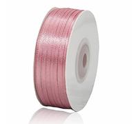 Rose Gold Ribbon 3mm, 91M Double Faced Satin Ribbons for Gift Wrapping, Gift Ribbon for Crafting, DIY Sewing Projects, Floral Bouquet, Hair Bows, Birthday, Baby Shower and Wedding Cake Decoration
