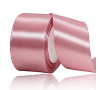 Rose Gold Ribbon 50mm, Rose Pink Satin Fabric Ribbon 23 Meters for Crafting, Gift Wrapping, Flower Bouquets, Balloons, DIY Bows, Wedding Party, Birthday Cakes and Christmas Decorations