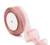Rose Gold Ribbon Pink Organza Ribbon Sheer Pink Chiffon Ribbons for Gift Wrapping Weddings Crafts Bows Party Christmas and Home Decorations,20mm x 45m