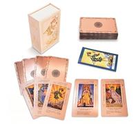 Rose Gold Rider Waite Tarot Deck for Beginners, 78 Waterproof PVC Cards