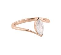 Rose Gold Ring 14K, Vintage Engagement Ring Moissanite Solitaire Rose Gold Jewelry for Bride Size X 1/2