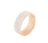 Rose Gold Rings for Women, Vintage Engagement Ring Moissanite Round Jewelry 9K Rose Gold for Mother Size M 1/2