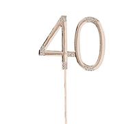 Rose Gold Rose Quartz Diamante '40' Topper