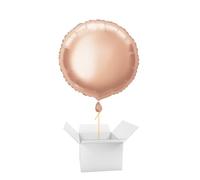 Rose Gold Round Foil Helium Balloon - Inflated Balloon in a Box