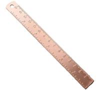 Rose Gold Ruler, Metal Drawing Ruler, Brass Straight, Unisex Learning Measuring Bookmark Stationery for School Office Math Geometry Gift Drafting Tools and School Supplies, Office Products