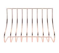 Rose Gold S - Shaped Book Stand, Wrought Iron Desktop Bookshelf, Multi - Slot Storage Holder, 9.8x6.5x7.4in - Durable Rustproof Design, Space - Saving Organizer for Home Office