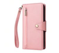(Rose gold, Samsung A02/M02 International Version) Suitable for Samsung S23 mobile phone case rivet buckle card wallet leather case S22 fantasy nine-carat zipper anti-fall protective cover