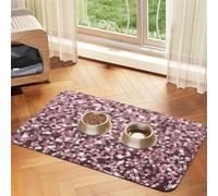 Rose Gold Sequins On Pink Abstract,Waterproof Pet Feeding Mat,PU Leather Placemats for Cat Dog Water Bowl,Food Mats,40x60cm
