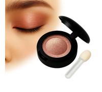 Rose Gold Shimmery Pressed Powder Eyeshadow Compact For Day & Night Wear - Buildable Metallic Formula With Soft Sponge Applicator, Long-Lasting & Portable For A Warm Luminous Eye Look On All Skin