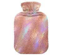 Rose Gold Shining Glitter Travel hot Water Bottle with Soft Cover, 2L Warm Water Bottle for Bed for Arthritis, Arthritis, Bolsa de agua Caliente para el Dolor