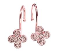 Rose Gold Shower Curtain Hooks: Pink Rust Proof Metal Shower Curtain Rings for Bathroom - Glam Flower Clover Shaped Decorative Shower Curtain Hooks Hangers for Shower Rod - Set of 12