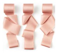 Rose Gold Silk Satin Ribbon 1-1/2 Inch x 21Yds Handmade Fringe Silky Chiffon Frayed Fabric Ribbon for Flower Bouquet, Gift Wrapping, Wedding Invitation, Bridal Shower, Baby Shower, Christmas, Crafts