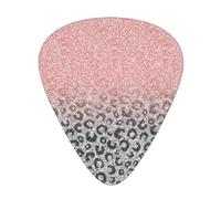 Rose Gold Silver Glitter Leopard Print,12 Pcs Guitar Pick,3 Different Thickness Plectrums for Acoustic Guitar Bass Ukulele (0.46mm 0.96mm 0.71mm)