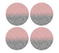 Rose Gold Silver Glitter Leopard Print,Round MDF Cork Coasters, Mugs Pad, Cups Mat Set of 4 Drinks Coasters