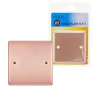 Rose Gold Single Blank Plate - Light Switch Protection Cover for Sockets Home Office Electric Protect Socket Appliance Covering, Safety Durable