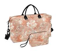 Rose Gold Solid Color Background Travel Hand Bag Carry On Weekend Bag Sport Training Bag with Toiletry Bag for Gym Waterproof