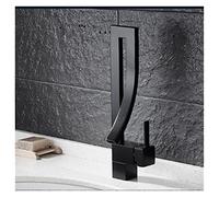 Rose Gold Square Bathroom Faucet - Single Handle Basin Mixer Tap for Hot & Cold Water - Durable Brass Sink Faucet for Kitchen & Bathroom - Deck Mounted