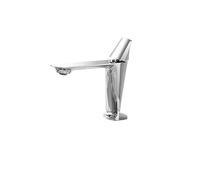 Rose Gold Square Brass Basin Faucet: Single Handle White Vanity Hot Cold Bathroom Sink Mixer(C)