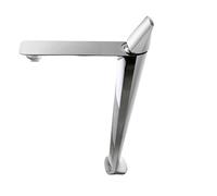 Rose Gold Square Brass Basin Faucet: Single Handle White Vanity Hot Cold Bathroom Sink Mixer(F)