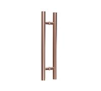 Rose Gold Stainless Steel Shower Door Handle Set - 1 Pair T-Bar Pull for Sliding Barn & Glass Doors 1100mm Hole Spacing Ideal for Bathroom & Entrance Gates