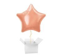 Rose Gold Star Foil Shaped Balloon - Inflated Balloon in a Box