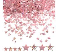 Rose Gold Star Glitter Confetti Metallic for Table, Rose Gold Star Confetti for Birthday Table Decoration, Glitters Sequins Stars Confettis for Party Wedding Festival Decoration (60g)