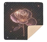 Rose Gold Starry Sky Soft Foam Baby Playmat for Indoor Outdoor Cozy Breathable Playroom Activity Mat for Baby Kids Toddlers Infants, 50'' x 50''