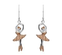 Rose Gold Sterling Silver Plated Ballerina Hook Drop Earrings D - Option1 Value Silver
