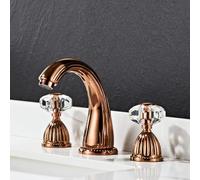 Rose Gold swan Full Copper Bathroom Split Three-Hole Basin tap washbasin tap in The washroom, line Terms