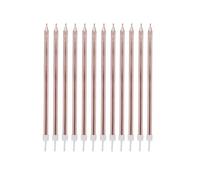 Rose Gold Tall Skinny Candles - Pack of 12
