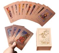 Rose Gold Tarot Cards Deck Set with Box, 78 Classic Tarot Cards for Beginners & Expert Readers, Surface Laser Fortune Telling Cards with Guide Book