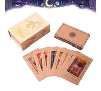 Rose Gold Tarot Cards With Guide Book, 78 Pcs PET Waterproof Tarot Deck | 78-Card Full Set, Rose Gold Aesthetic, Beginner Friendly, Intuition Development, Divination Game, Gift Box