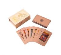 Rose Gold Tarot Cards With Guide Book, 78 Pcs PET Waterproof Tarot Deck For Beginners, Gold Foil Finish Intuition Development & Divination Game