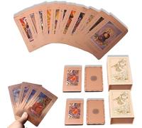 Rose Gold Tarot Cards with Guide Book, Rose Gold Tarot Cards, Waterproof Wrinkle Resistant Foil Tarots Deck, Includes Chakras Planets Zodiac Signs Elements & Affirmations (2Set)