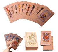 Rose Gold Tarot Deck, Witchy Cauldron Rose Gold Tarot Cards with Guide Book for Beginners & Expert Reader, Waterproof Pink Tarots Cards with meanings on them (1pc)