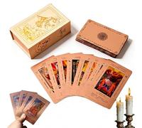 Rose Gold Tarot Deck, Witchy Cauldron Rose Gold Tarot Cards with Guide Book Waterproof Wrinkle Resistant Foil Deck, with Meanings on Them Fortune Telling Game