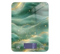 Rose Gold Teal Green Wave Abstract Art Style Spices food scale small 11lb/0.18oz, 5kg/5g scale gram with 4 unit for Soap Making roasting Spices (Batteries not Included)