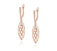 Rose Gold Teardrop Filigree Dangle Earrings | Hypoallergenic Minimalist Celtic Boho Earrings | Bohemian Drop Jewelry Gift for Weddings, Sensitive Ears & Statement Lovers, Metal, No Gemstone