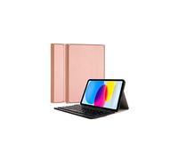 (Rose Gold) TECHGEAR Keyboard Case fits New iPad 10 10.9" (2022, 10th Generation) PU Leather Stand Case with Detachable Bluetooth Wireless UK QWERTY Keyboard