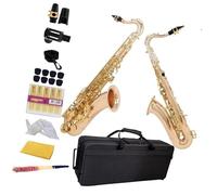 Rose gold tenor saxophone professional B flat brass instrument with case and mouthpiece accessories Beginner Saxophone